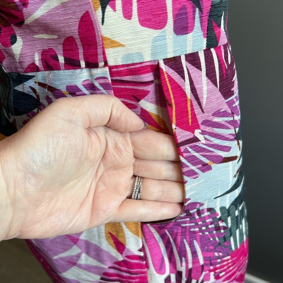 Banana Republic Silk Tropical Safari Strapless Dress Size 4 - Picture 6 of 9